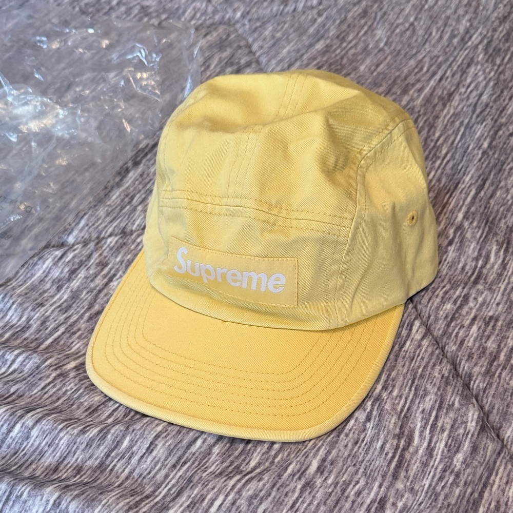 Supreme Washed Chino Twill Camp Cap Butter Yellow